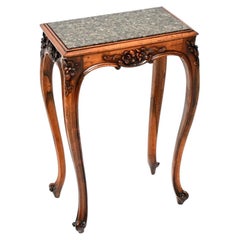 Antique Carved Marble Top Side Table
