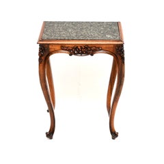 Antique Carved Marble Top Side Table