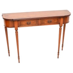 Antique Regency Style Yew Wood Console Table