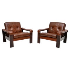 Pair of Vintage Danish Leather Armchairs