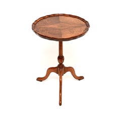 Antique Figured Walnut Pie Crust Wine Table