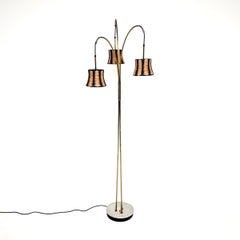 Vintage Swedish Brass Floor Lamp
