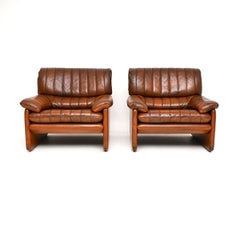 Pair of Vintage Leather DS 86 Armchairs by De Sede