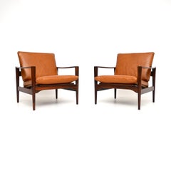 Pair of Vintage Danish Leather Armchairs by Niels Koefoed