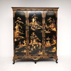 Antique Lacquered Chinoiserie Wardrobe by Hille for Harrods