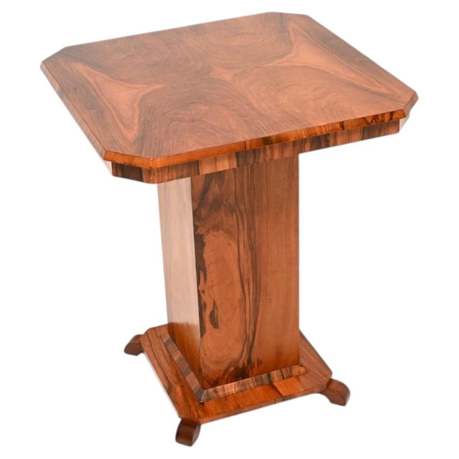 Art Deco Figured Walnut Occasional Side Table