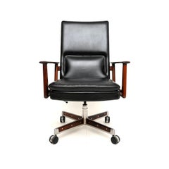 Danish Vintage Leather Desk Chair by Arne Vodder