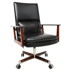 Danish Vintage Leather Desk Chair by Arne Vodder