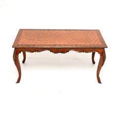 Table basse ancienne en marqueterie française