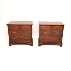 Pair of Antique Burr Walnut Georgian Style Side Chests