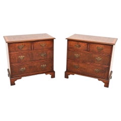 Pair of Antique Burr Walnut Georgian Style Side Chests