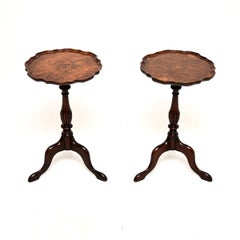 Pair of Antique Burr Walnut Wine Tables