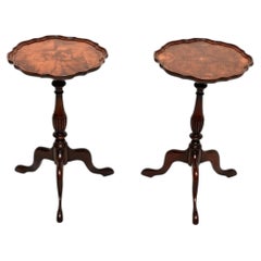 Pair of Antique Burr Walnut Wine Tables