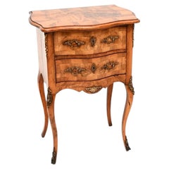 Antique French Burr Walnut Chest of Drawers / Side Table