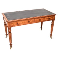Antique Victorian Leather Top Writing Table / Desk by Maple and Co