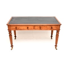 Antique Victorian Leather Top Writing Table / Desk by Maple and Co