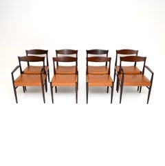Set of Eight Danish Vintage Dining Chairs by Erling Torvits