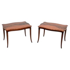Pair of Antique Regency Style Inlaid Side Tables
