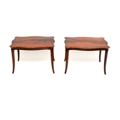 Pair of Antique Regency Style Inlaid Side Tables