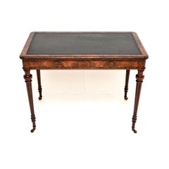 Antique Regency Period Burr Walnut Writing Table / Desk