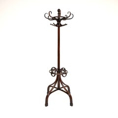 Appendiabiti antico in legno curvato, probabilmente di Thonet