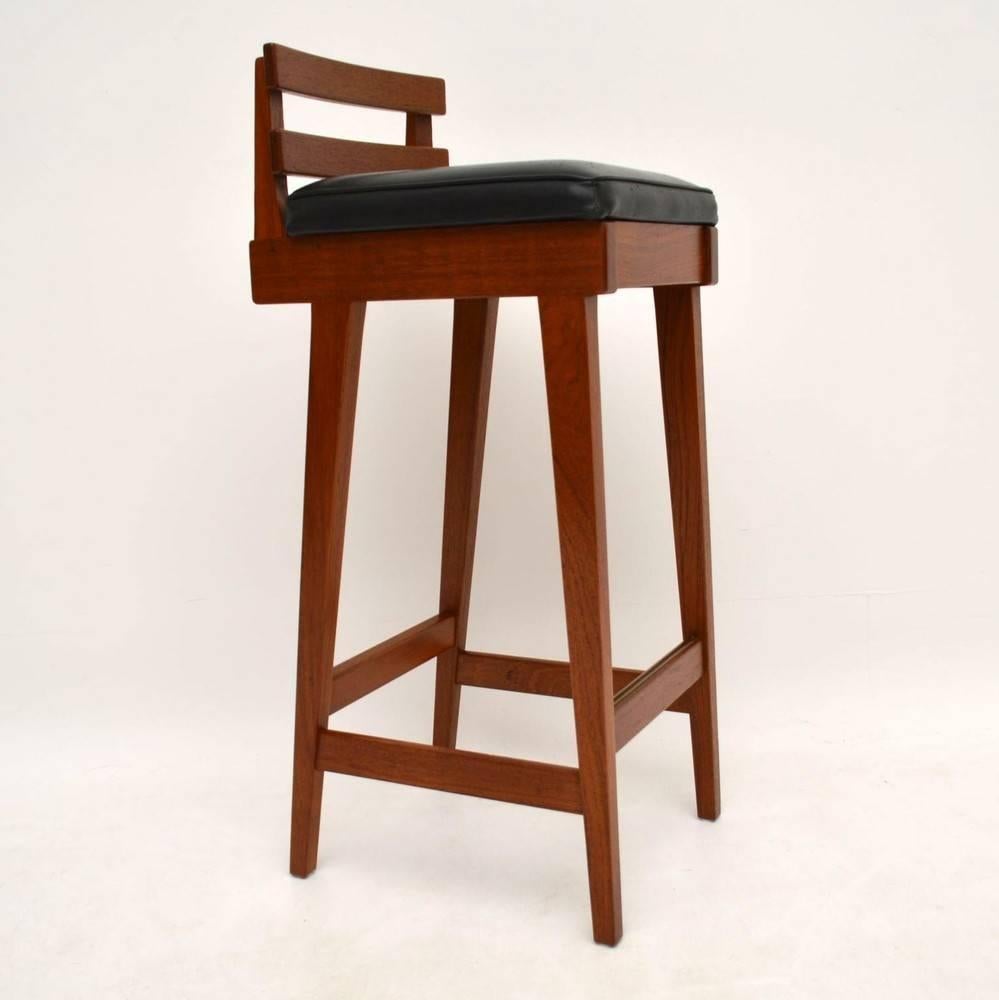 Set of Three Danish Teak Bar Stools by Erik Buch for Dyrlund, Vintage, 1960s 1