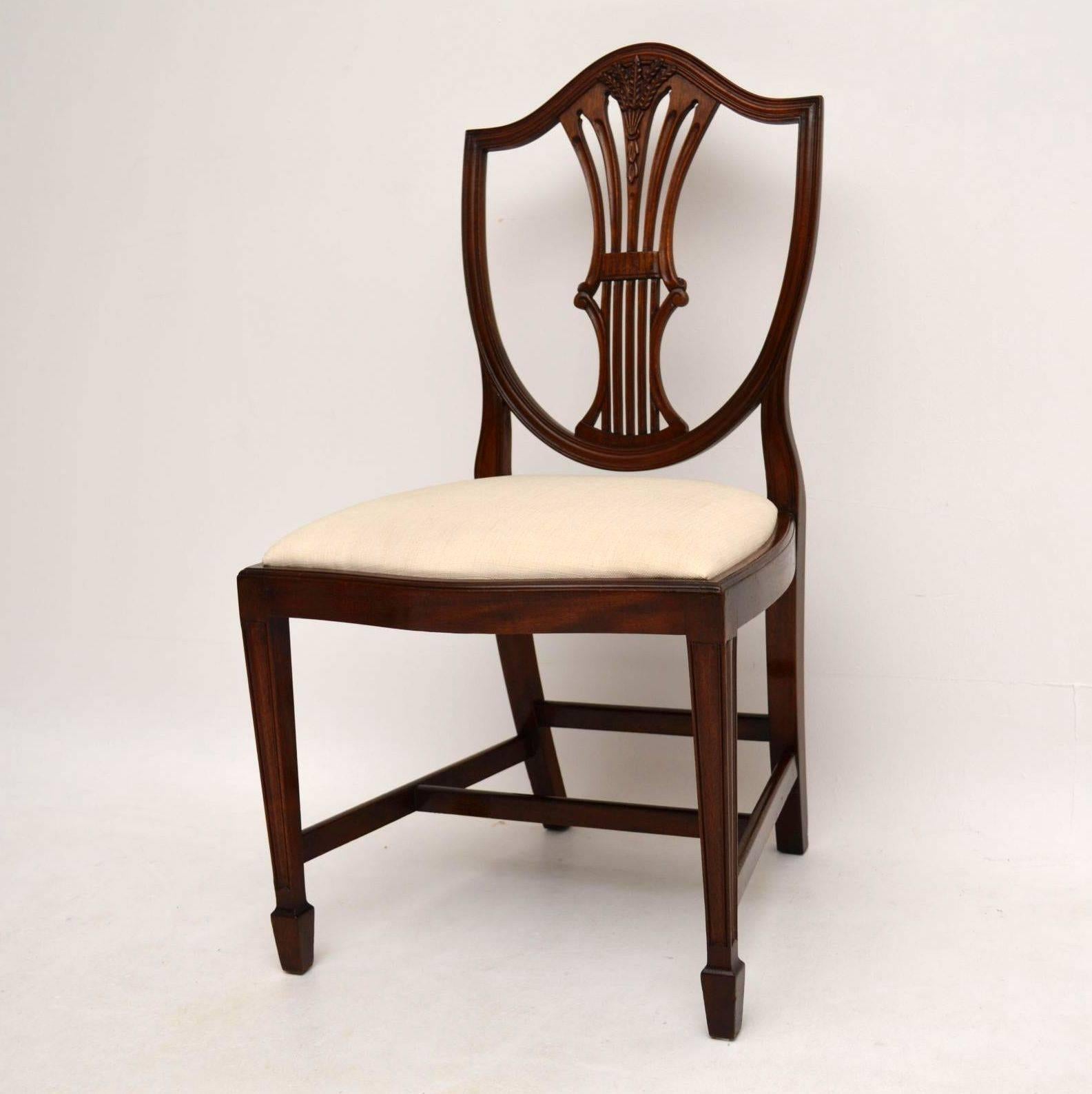 Set of Eight Antique Georgian Style Mahogany Dining Chairs 1