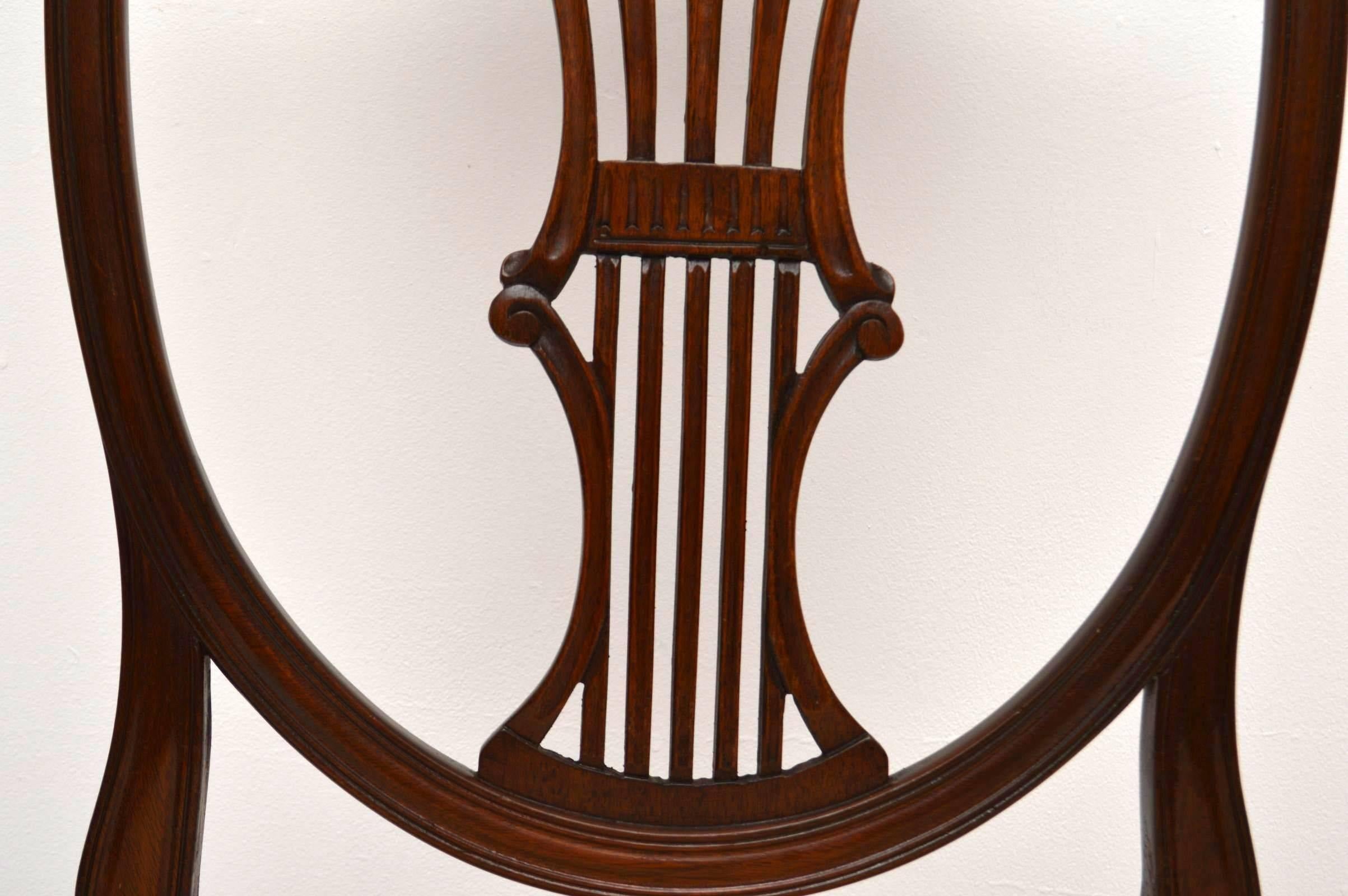 Set of Eight Antique Georgian Style Mahogany Dining Chairs 3