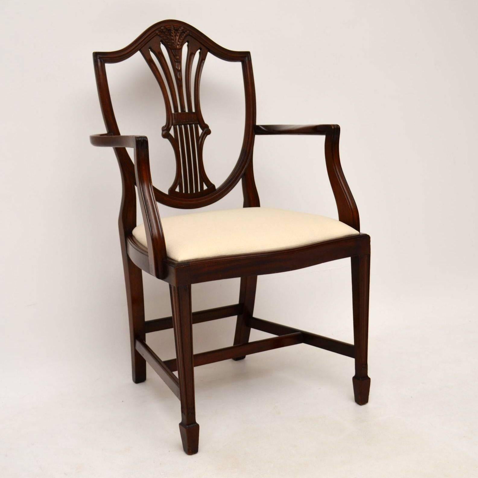 Set of Eight Antique Georgian Style Mahogany Dining Chairs 4