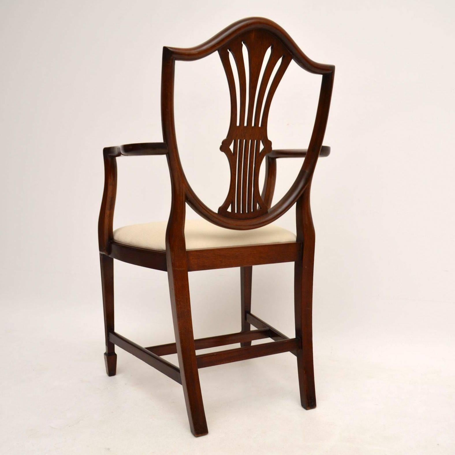 Set of Eight Antique Georgian Style Mahogany Dining Chairs 5