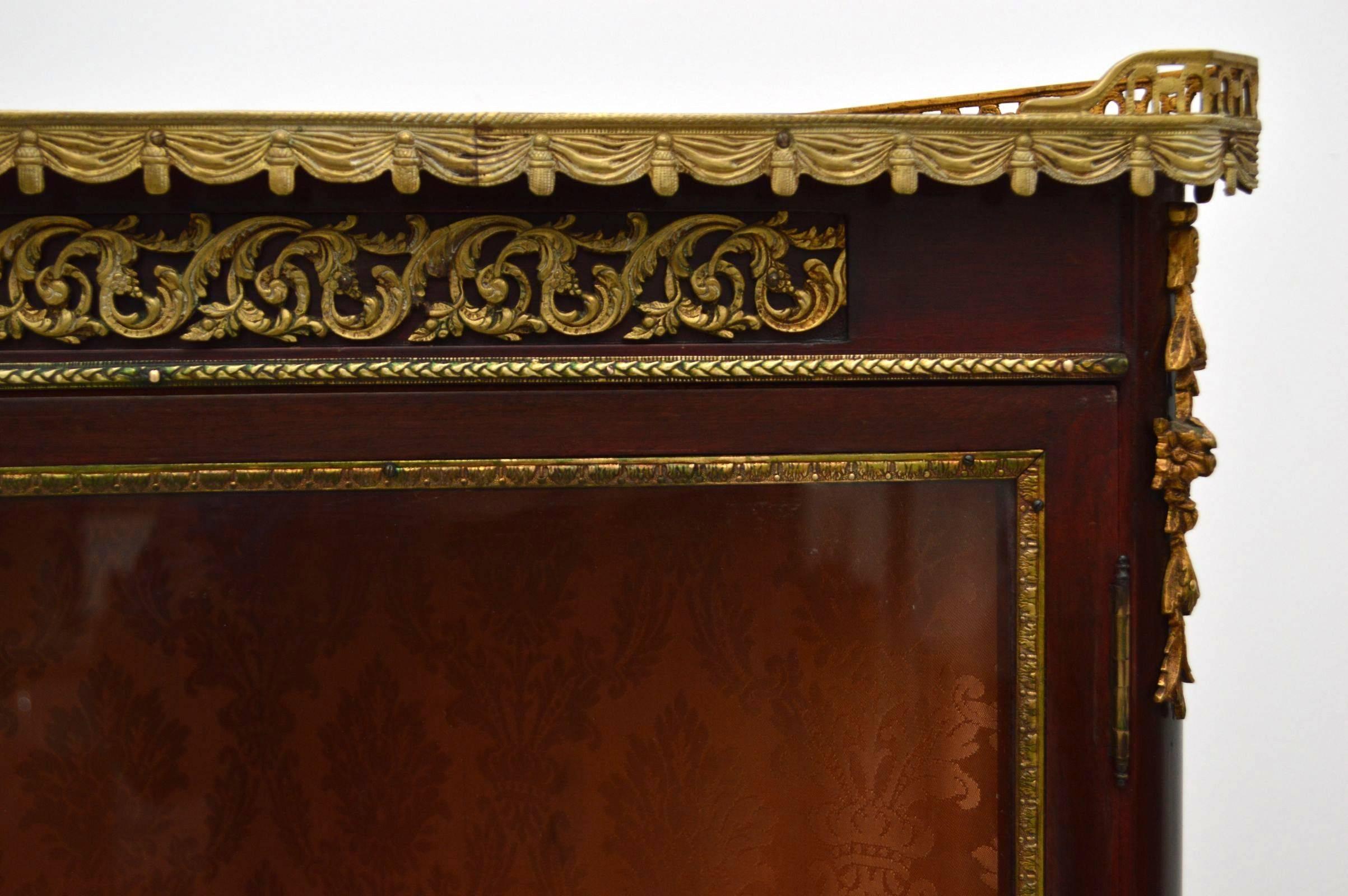Mahogany Antique French Ormolu-Mounted Corner Cabinet