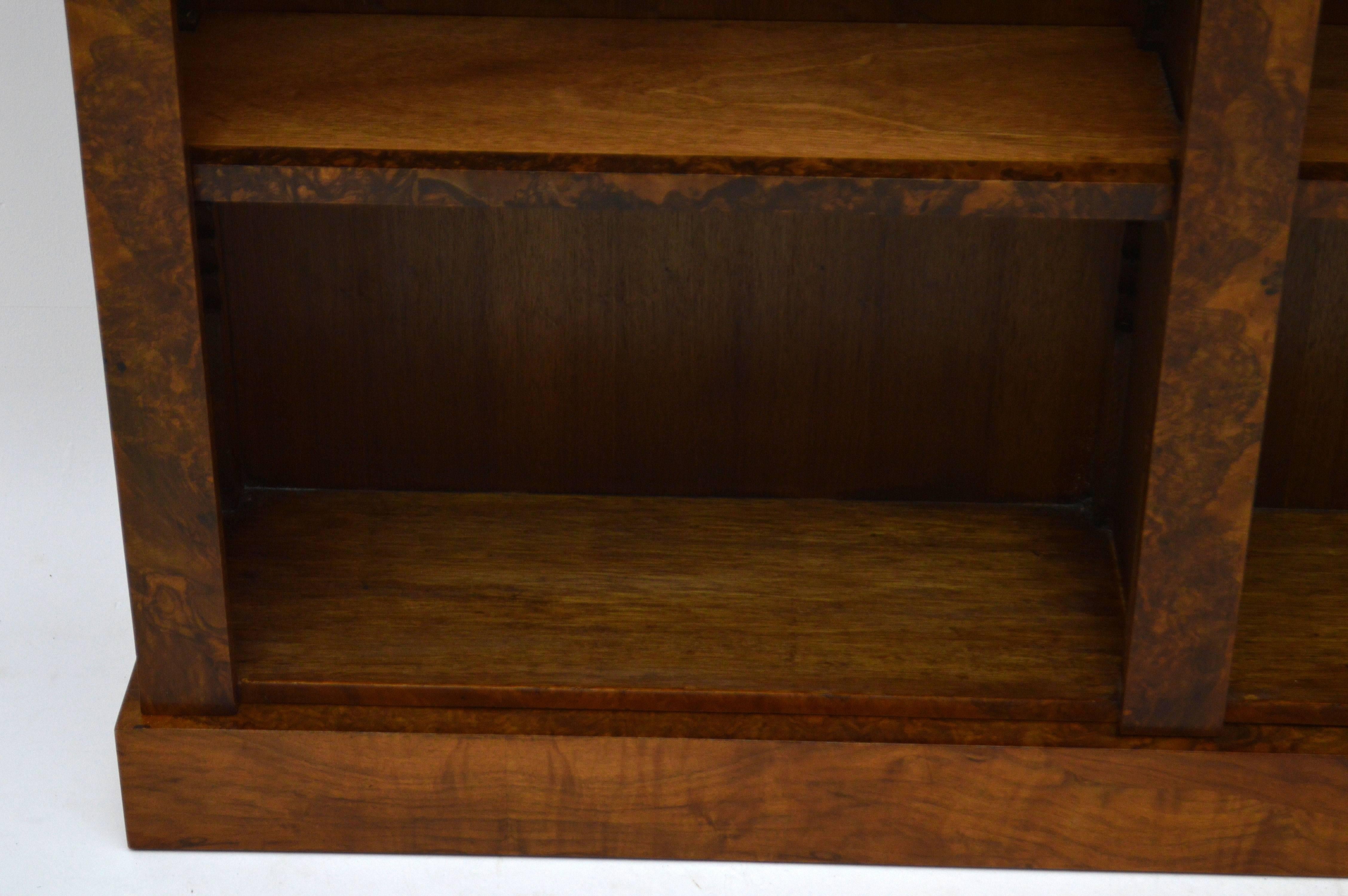 Bespoke Antique Burr Walnut Open Bookcase In Excellent Condition In London, GB