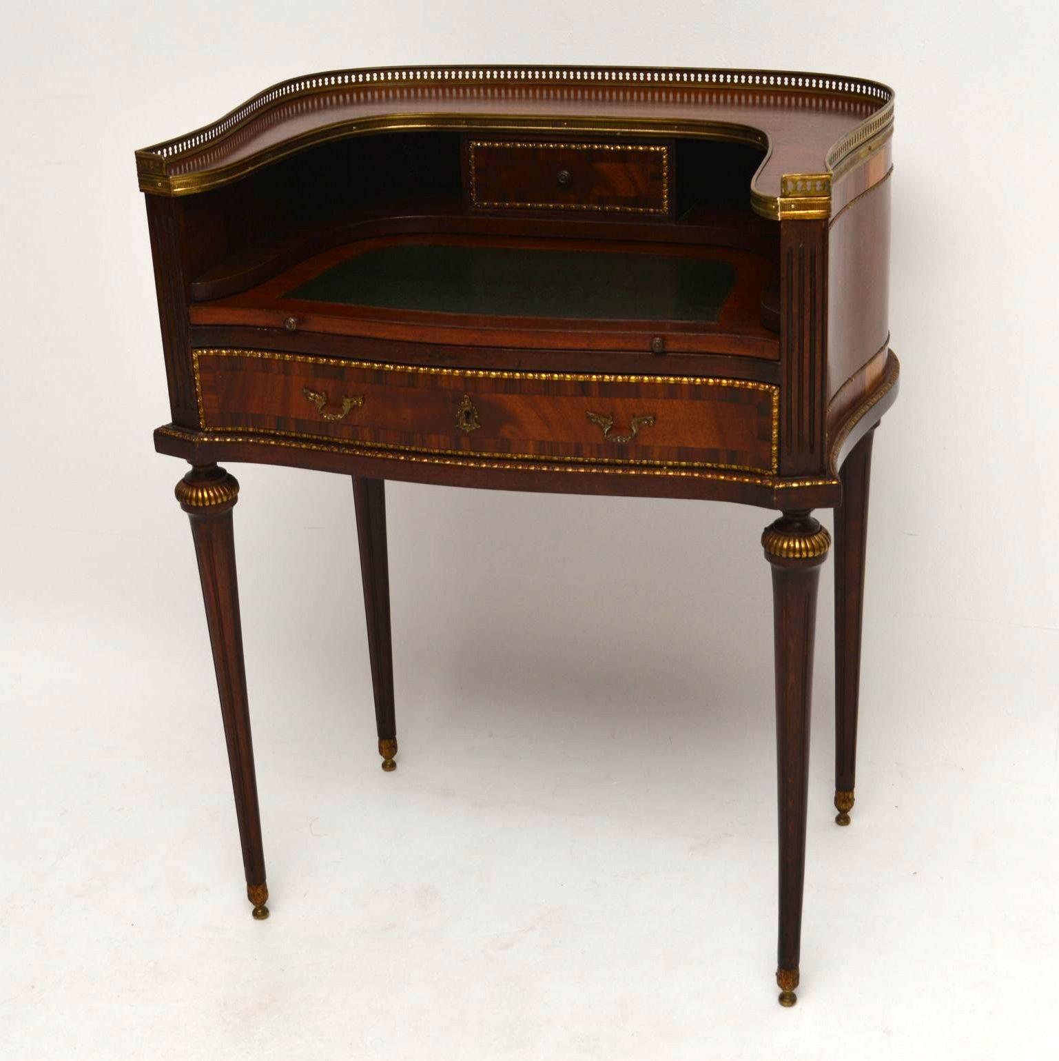 Antique French Mahogany Writing Table Desk In Excellent Condition In London, GB