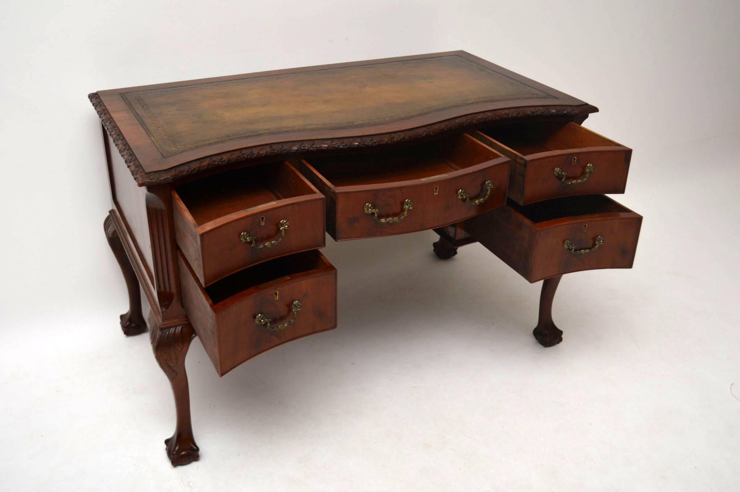 leather top desk antique
