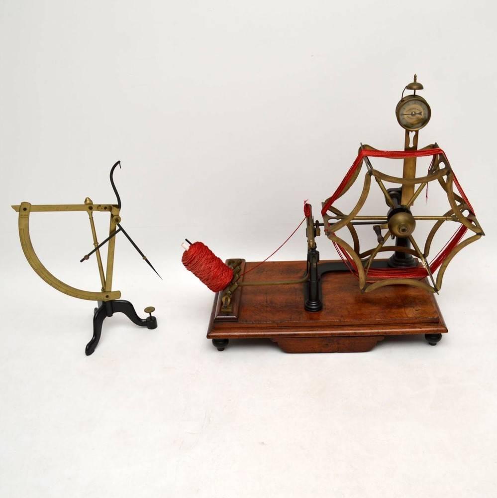 A rare and unusual Victorian brass yarn scale, this was used to test and determine the strength of various textiles. It's in lovely original condition with a beautiful patina. Don't ask us how to use it, but the mechanism seems to be in good working