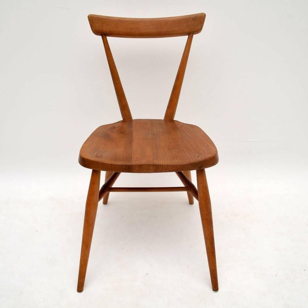 English Retro Solid Elm Chair by Ercol Vintage, 1950s