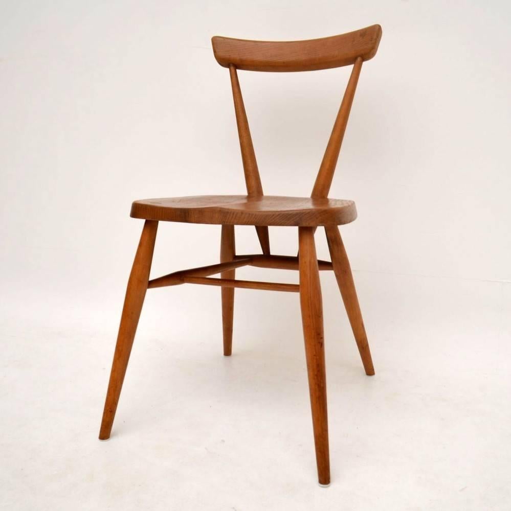Retro Solid Elm Chair by Ercol Vintage, 1950s In Excellent Condition In London, GB