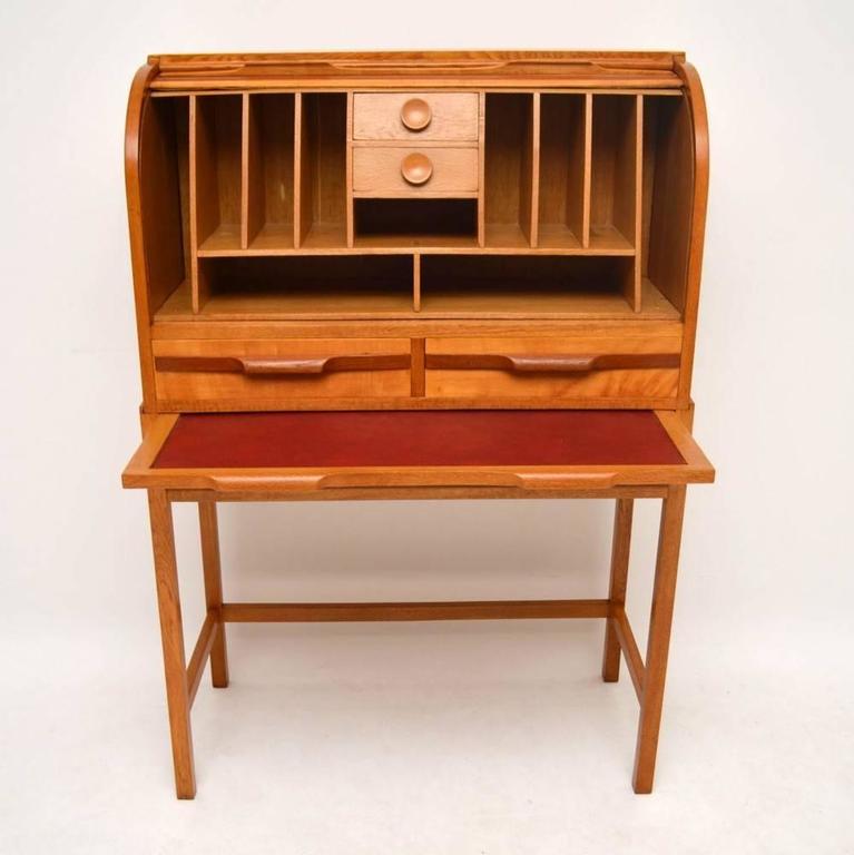Retro Satin Wood Gany And Oak Roll Top Bureau Vintage 1950s At Retro Satin Wood Gany And Oak Roll Top Bureau Vintage 1950s For 3