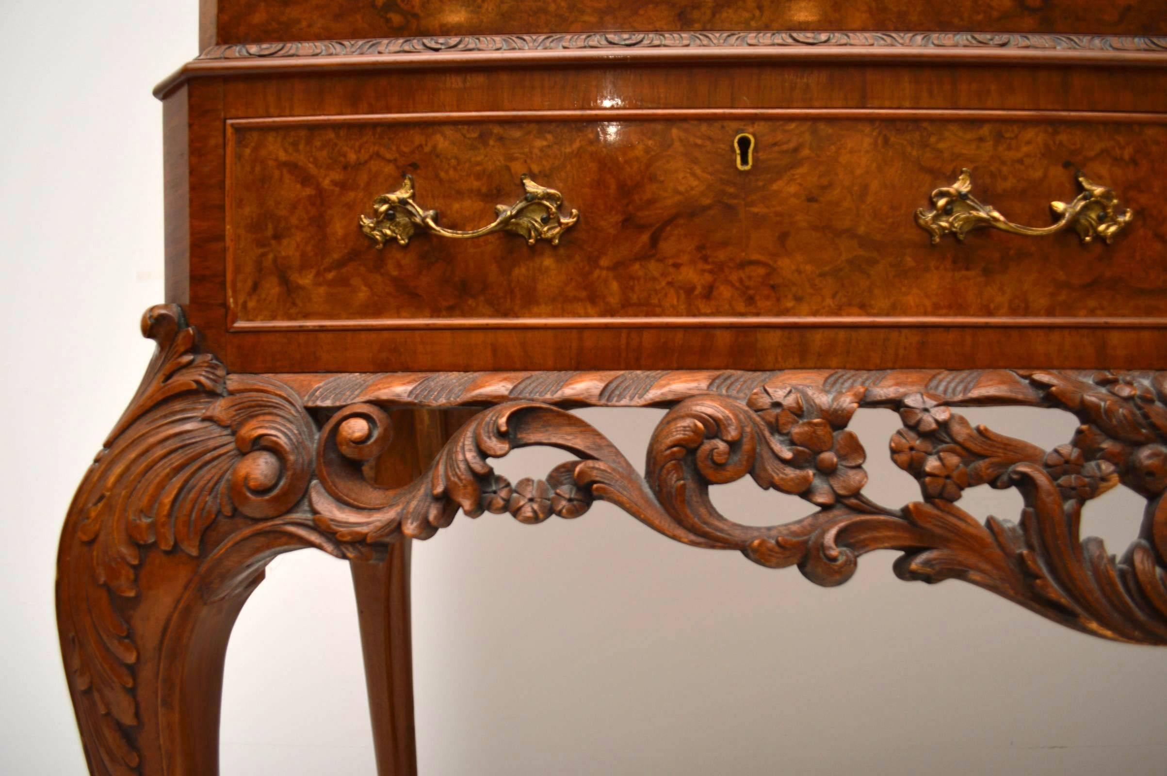 Antique Burr Walnut Cocktail Cabinet 5