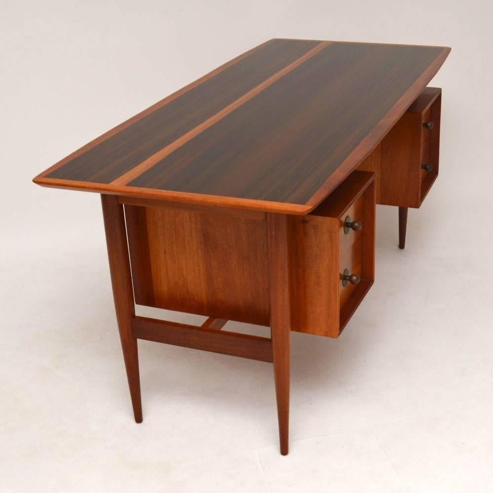 Retro Walnut Free Standing Desk Vintage, 1950s 2