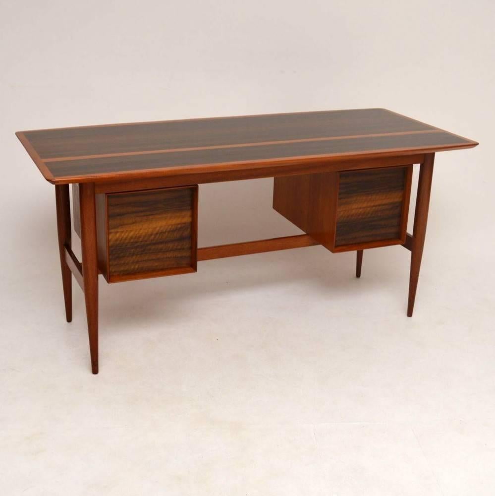 Retro Walnut Free Standing Desk Vintage, 1950s 4