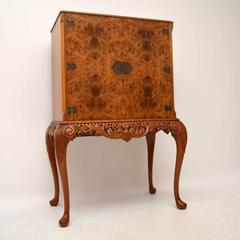 Antique Burr Walnut Cocktail Cabinet