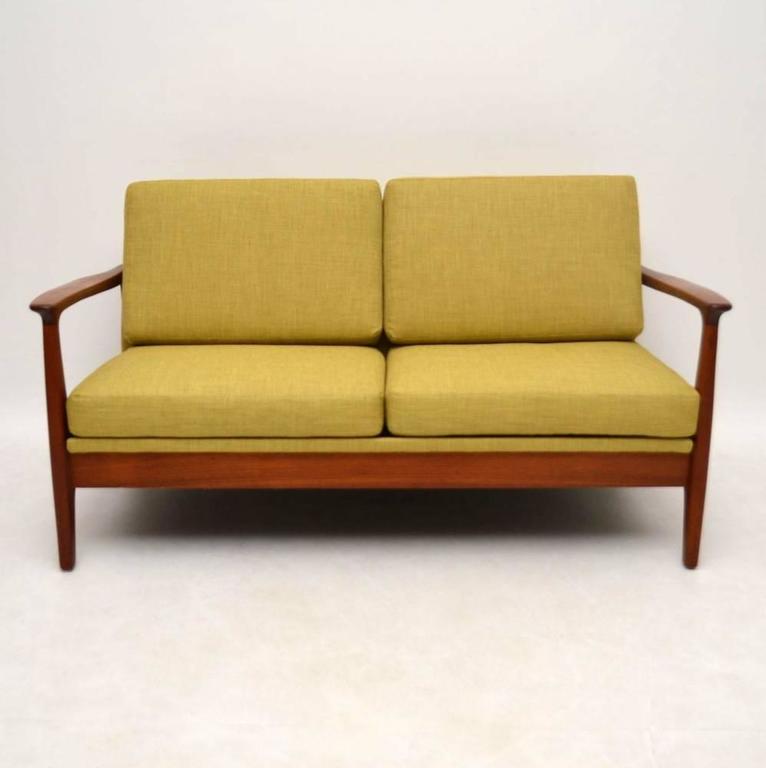 Danish Teak Retro Two Seat Sofa Vintage at 1stDibs danish two seater