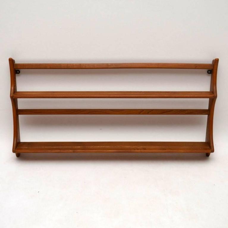 english pair of retro solid elm hanging bookshelves or plate racks by ercol vintage for sale - Hanging Bookshelves english pair of retro solid elm hanging bookshelves or plate racks by ercol vintage for sale - Hanging Bookshelves