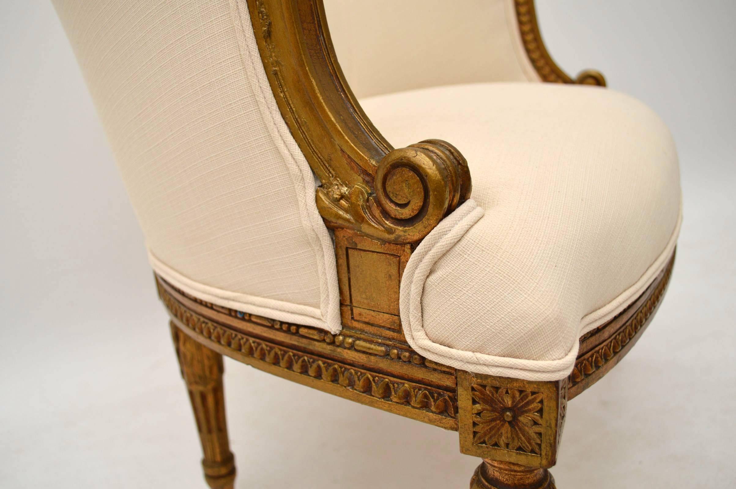 Antique 19th Century French Giltwood Armchair 1