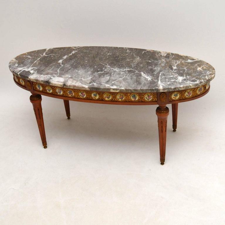 Antique French Marble Top Coffee Table at 1stdibs
