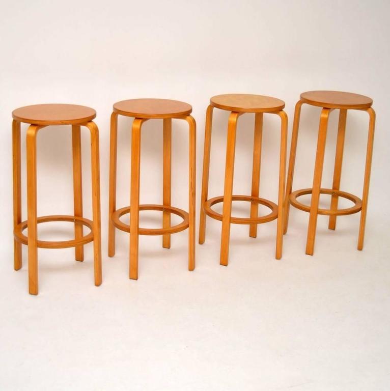 Set Of Four Retro Bentwood Bar Stools Vintage 1960s At 1stdibs Finnish Set Of Four Retro Bentwood Bar Stools Vintage 1960s For