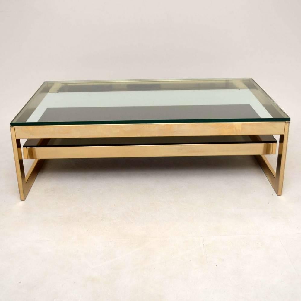 Retro GoldPlated Coffee Table by Belgochrom Vintage, 1970s at 1stDibs