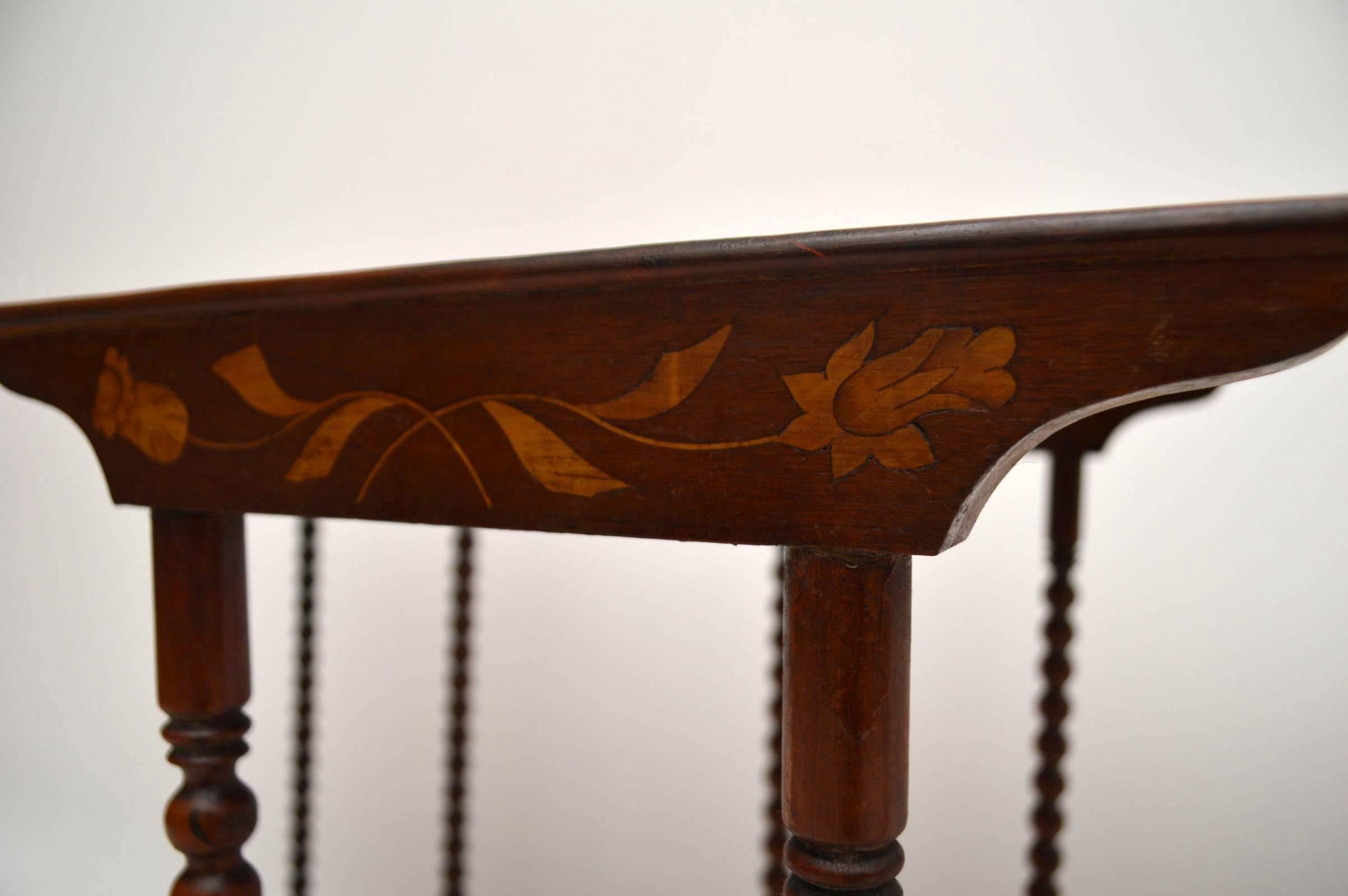 Antique Victorian Dutch Marquetry Mahogany Nest of Three Tables  In Excellent Condition In London, GB