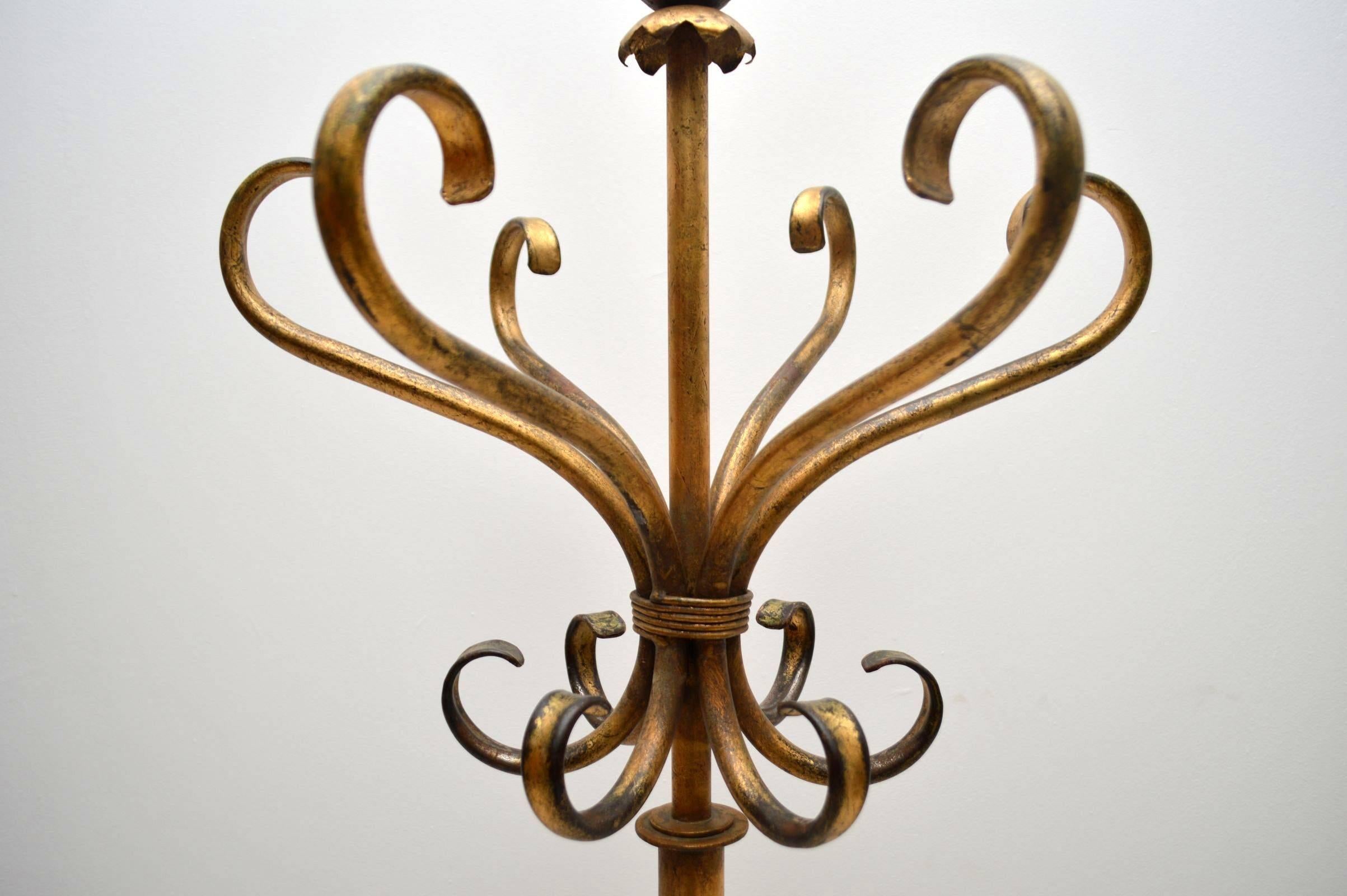 Mid-Century Gilt Metal Hatstand In Excellent Condition In London, GB